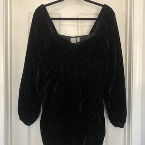 BLACK VELVET MINI DRESS
